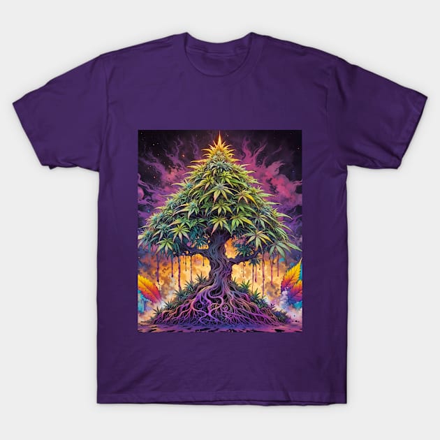 The 420 Tree of Life T-Shirt by Whole Lotta Pixels